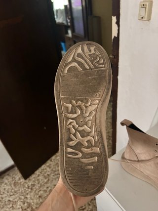 Botas Militares Beige Ante Sintético Plataforma