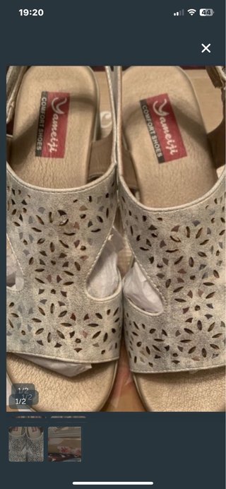 Sandalias cuña Yameifi plateadas talla 39