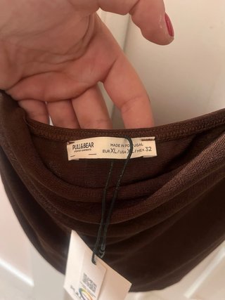 Top Pull&Bear marrón drapeado