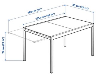 Mesa extensible IKEA GLIVARP cristal y metal