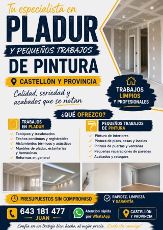 Pladur y pequeños trabajos de pintura