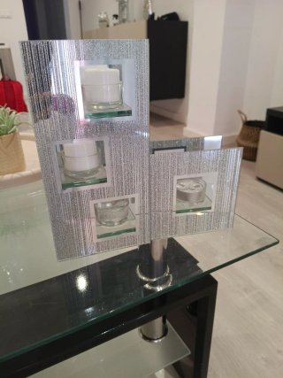 Portavelas decorativo plateado