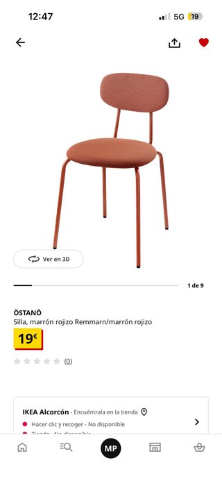 Silla IKEA ÖSTANÖ marrón rojizo NEGOCIABLE