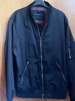 Cazadora Bomber Zara Negra Talla L