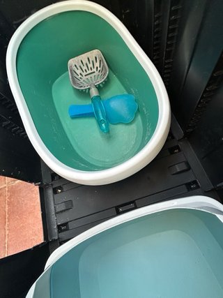 Arenero grande cubierto para gatos