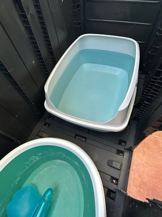 Arenero grande cubierto para gatos
