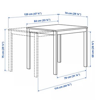 Mesa de comedor extensible blanca