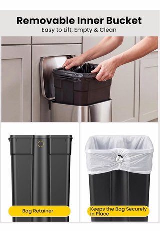 Cubo Basura Cocina YEAUPE PRO 26L Acero
