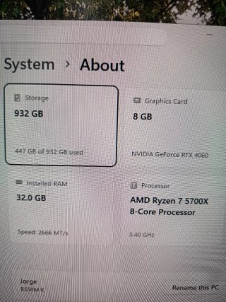 Ordenador de sobremesa Ryzen 7