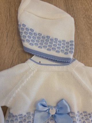 Conjunto bebé punto blanco y azul