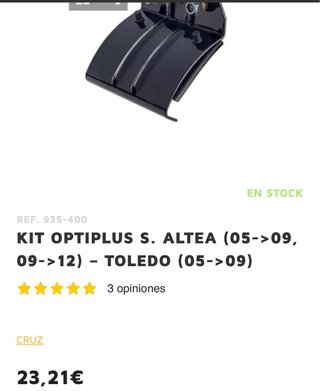 KIT FIJACIÓN BACA CRUZ PARA DEAT ALTEA/TOLEDO
