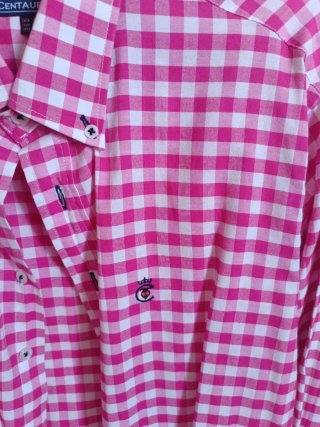 Camisa de cuadros rosa y blanca Centauro Talla M