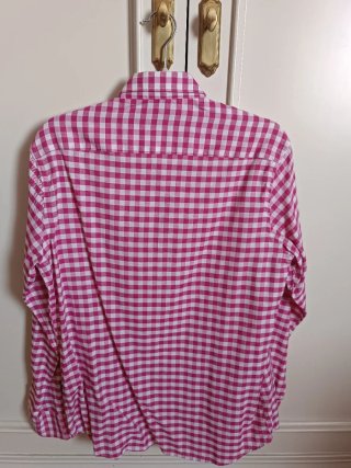 Camisa de cuadros rosa y blanca Centauro Talla M