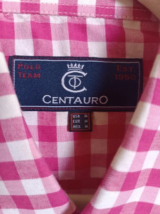 Camisa de cuadros rosa y blanca Centauro Talla M