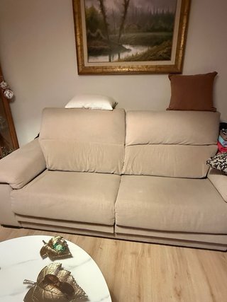 Divano 2 e 3 posti beige in tessuto