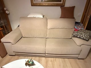 Divano 2 e 3 posti beige in tessuto