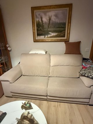 Divano 2 e 3 posti beige in tessuto