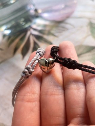 Pulseras de pareja corazón magnético