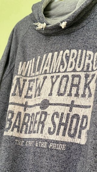 Sudadera Gris Primark Williamsburg Barber Shop XXL