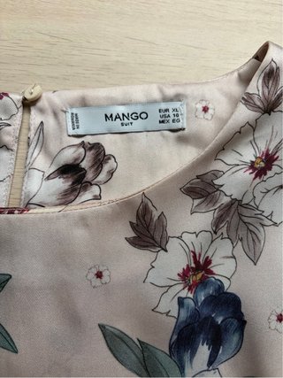 Vestido satén floral Mango