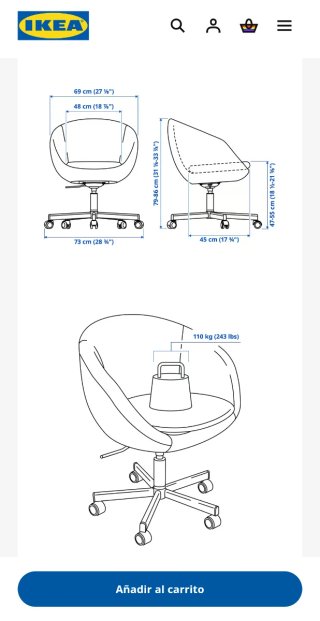 Silla de escritorio blanca con ruedas