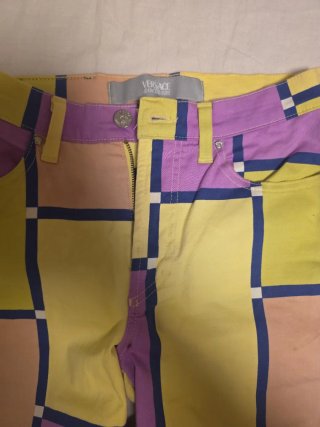 Pantalones Versace Diseño Cuadros