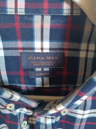 Camisa Zara Man Cuadros Talla 42
