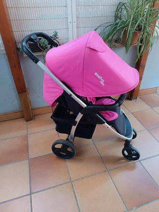Carrito Bebé 3 Piezas Rosa/Negro Asalvo