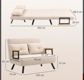 Sofá cama beige a estrenar