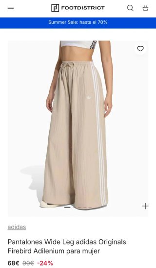 Pantalones Adidas Anchos Beige, totalmente nuevos.