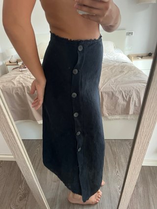 Falda midi botones Massimo Dutti