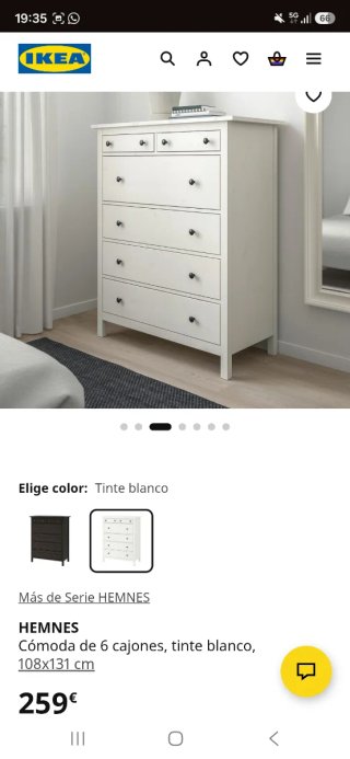 Cómoda Ikea Hemnes Blanca