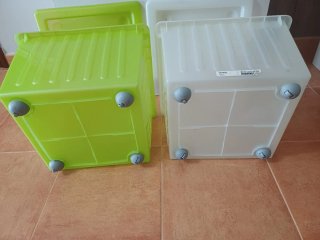 2 Cajas Ikea almacenaje con tapas y ruedas