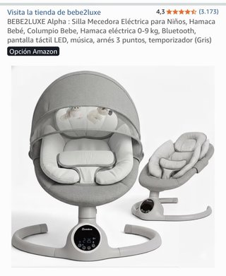 Hamaca para bebé gris , bebe2luxe!