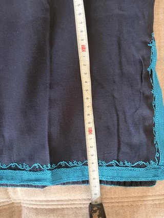 Túnica Étnica / Kaftán Boho Negro y Azul