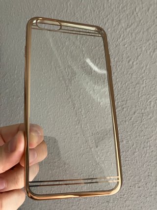 Funda iPhone 6 6S Plus Transparente Dorada