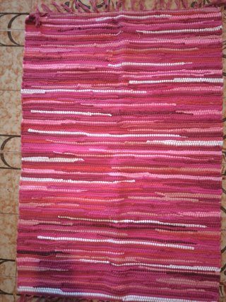 Jarapa/ Alfombra Zara Home Rosa y Blanca