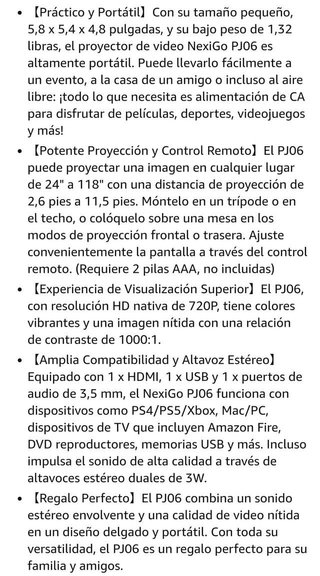 NexiGo PJ06 Mini Proyector.