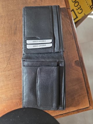 Monedero Billetero Hombre Grande Negro