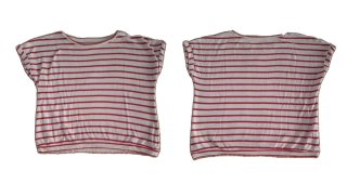 Camiseta rayas rojas y blancas manga corta