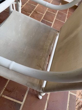 Mesa Kettal aluminio + cristal y 6 sillas exterior