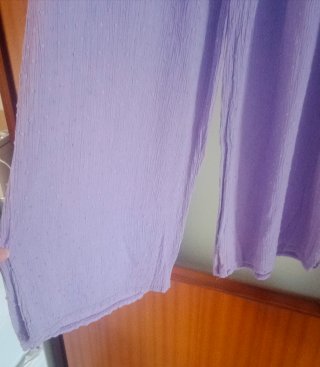 Conjunto lila blusa y pantalón ancho talla única