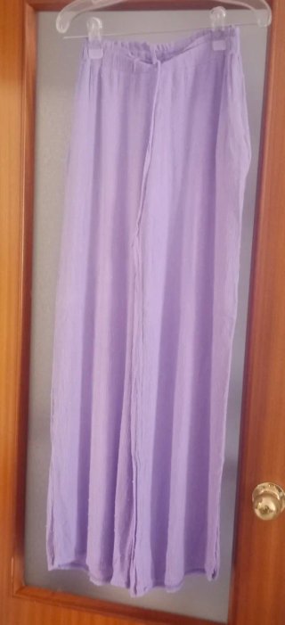 Conjunto lila blusa y pantalón ancho talla única