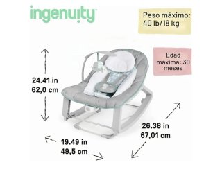 Hamaca Mecedora Bebé Ingenuity 3en1