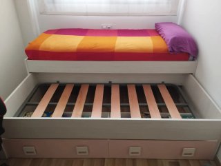 Cama nido con cajones y 2 colchones