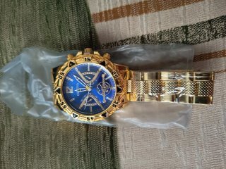 Reloj hombre Dorado y Azul
