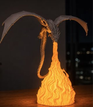 Lámpara LED Dragón con Fuego