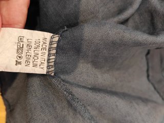 Vestido de lino azul sin mangas