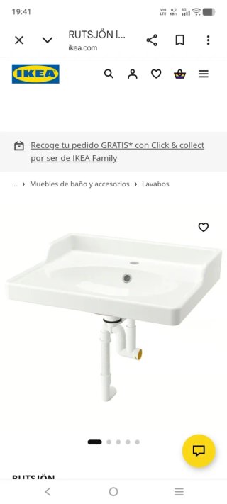Lavabo Ikea Rutstjön 60cm Blanco