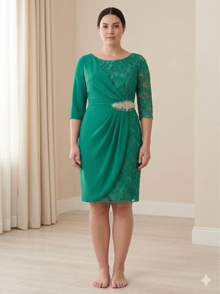 Vestido Fiesta Verde Talla 48 Blonda NUEVO